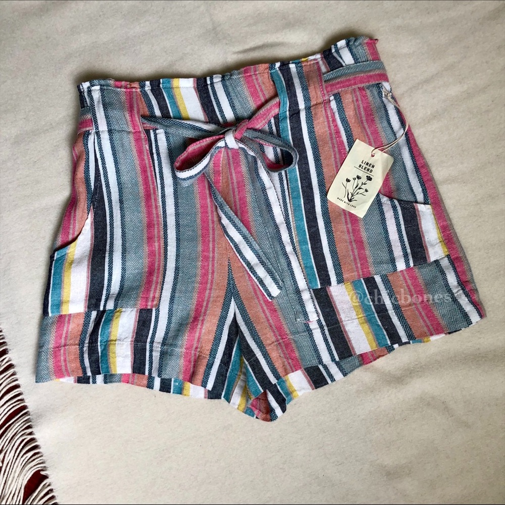 New Indigo Rein Linen Blend Shorts